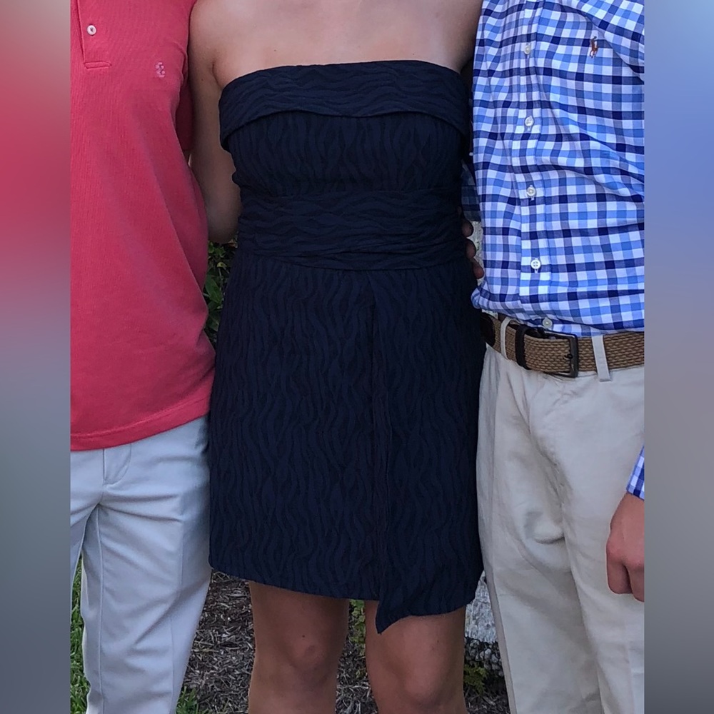 Elegant Navy Strapless Dress